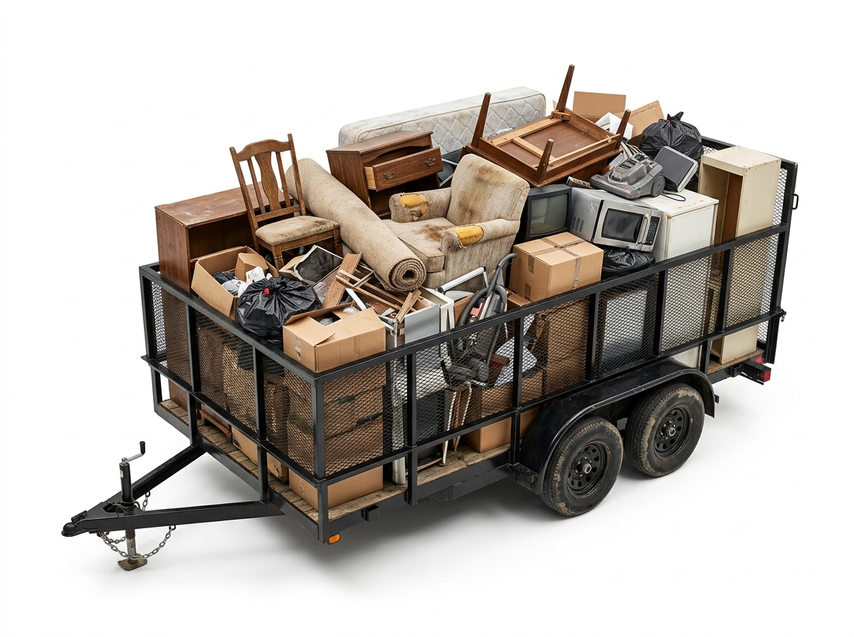 JunkYardGeorge trailer loaded with junk ready for removal